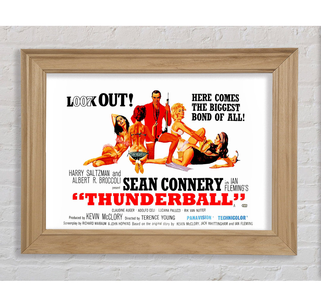 Sean Connery Thunderball - Einzelner Bilderrahmen Typografie