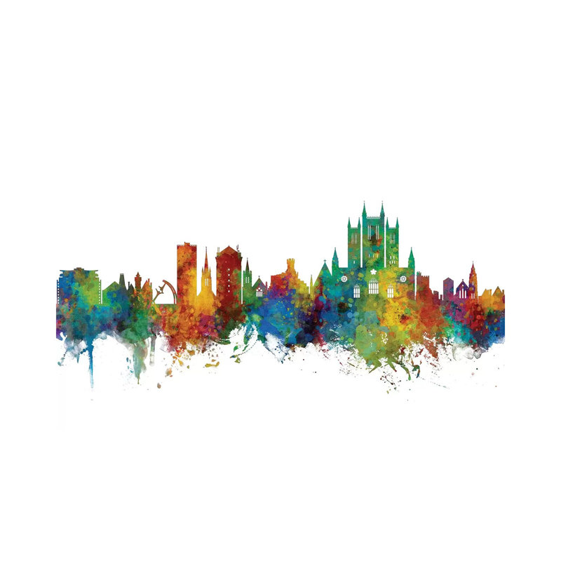 Lincoln, England Skyline by Michael Tompsett - Wrapped Canvas Gallery-Wrapped Canvas Giclée, 20.32 cm H x 30.48 cm W