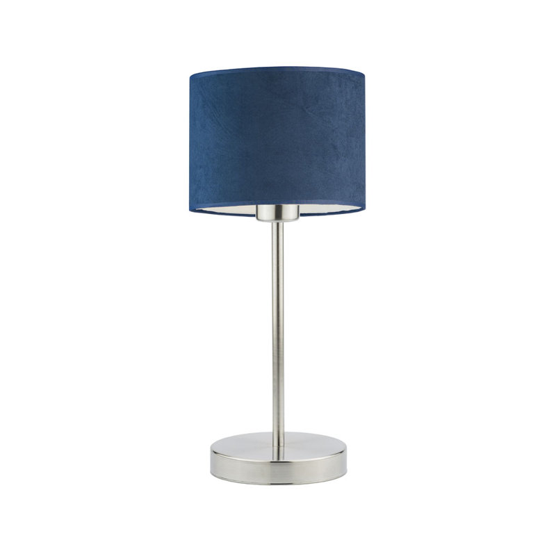 Letina Metal Desk Lamp, Brushed Steel, Navy