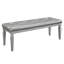 Banc rembourré en mousse moderne avec revêtement et section en similicuir argenté