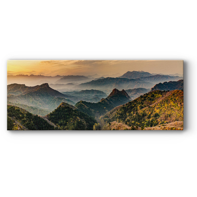 Jinshanling Mountains sur impression sur toile, H 24 po x l 60 po x P 1,5 po