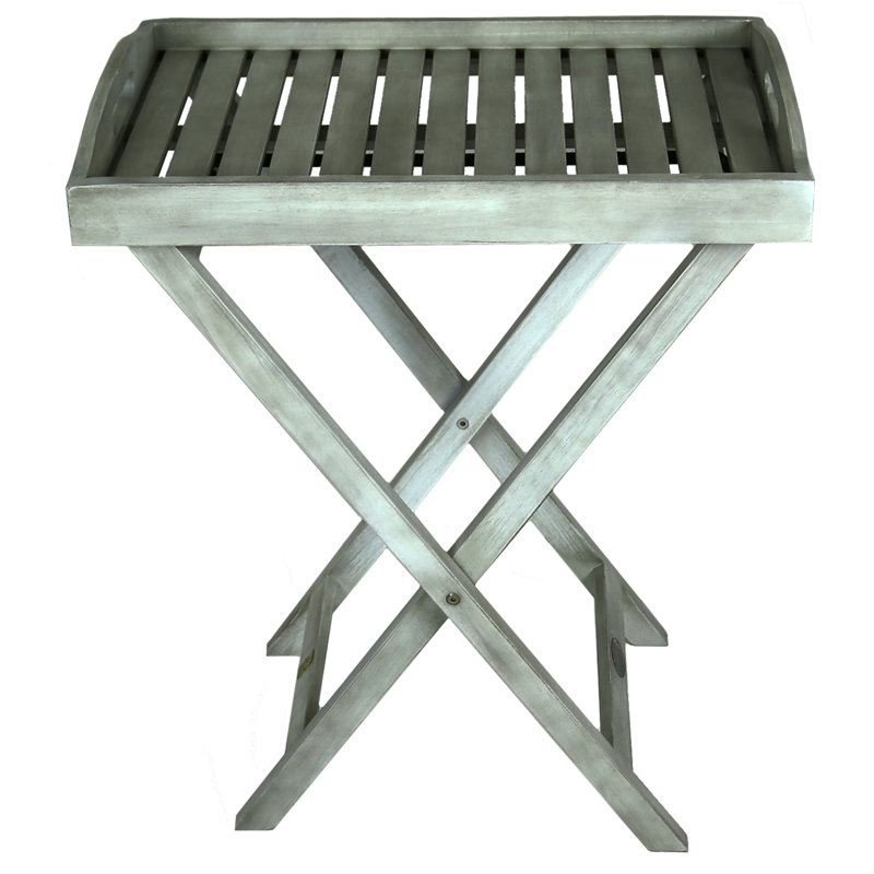 Surt Rectangular Acacia Folding Outdoor Side Table , 39cm cm W 60cm cm D