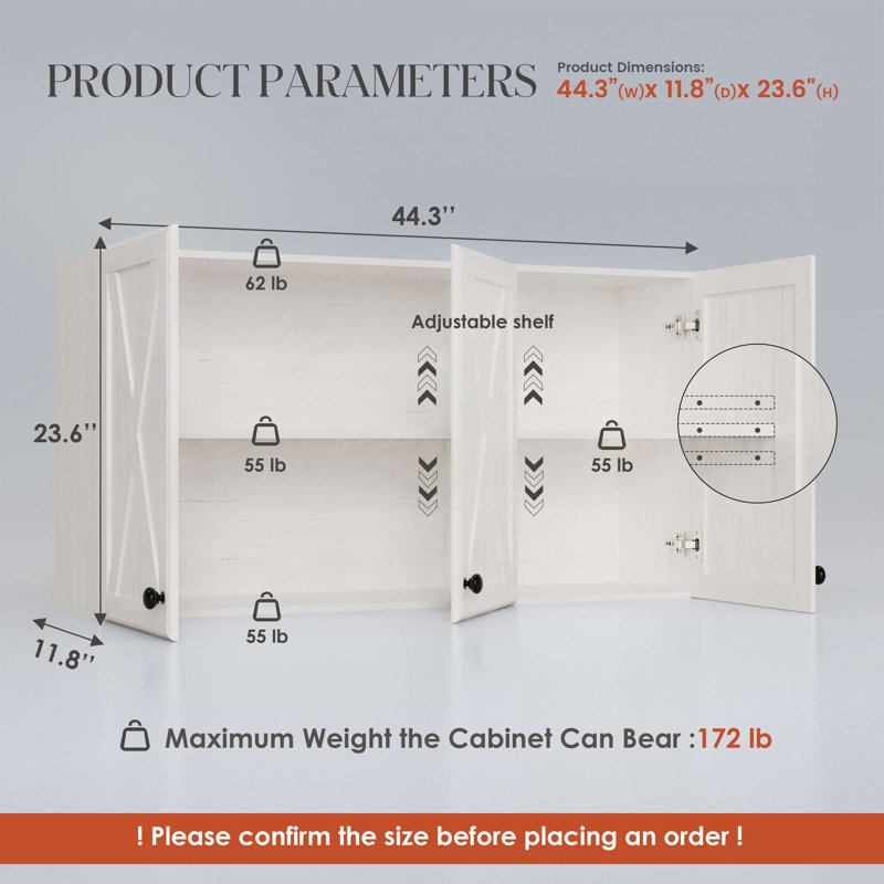 45"W x 24"H Wall Cabinet