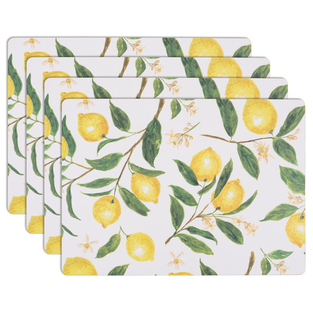 Shephard 100% Cotton Floral Rectangle Placemat (Set of 4) August Grove®