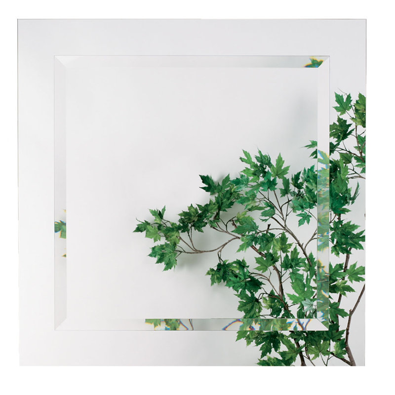 Miroir accent biseauté moderne et contemporain, H 20 po x l 20 po