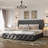 Bed Frame With 4 Storage Drawers, Linen Upholstered Platform Bed Frame With Headboard And Footboard-595089390-595089381