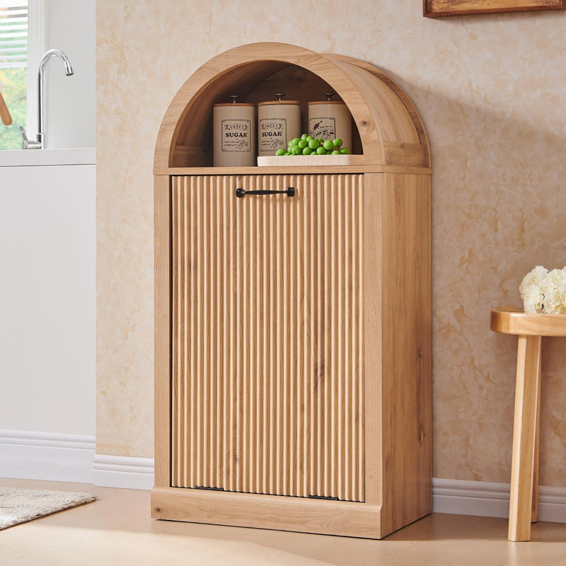Modern Laundry Basket Cabinet, Yellow