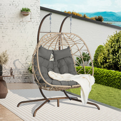 Double chaise à œufs avec support suspendu pour l'intérieur et l'extérieur