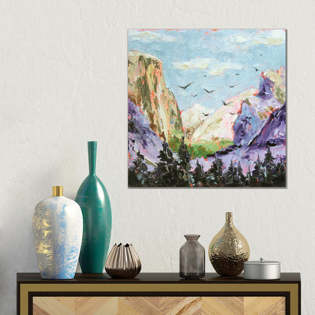 Purple Mountains von Alexandra Jagoda - Galerie-verpackte Leinwand Giclée auf Leinwand