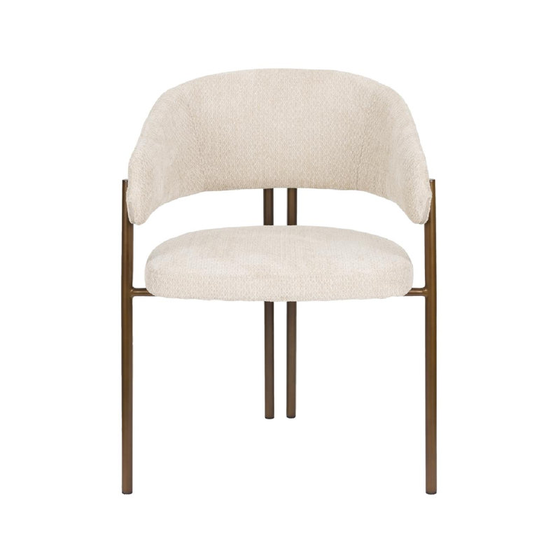 Dining Chair Upholstered Arm Chair, Beige