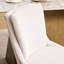 2 chaises de salle à manger modernes en beige, chenille rembourrée à double couche, dossier moyen, résilience à ressorts et éponges, magnifiques pieds courbés en bois massif pour la décoration intérieure du revêtement en chenille double