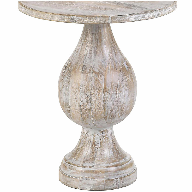 White washed paint base decorative table, Ivory