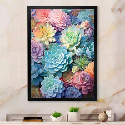 «Eugine Green Blue Succulents Succulent Dreams», reproduction sur toile