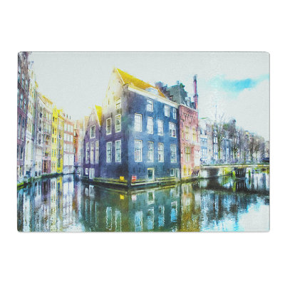 Tempered Glass Reflections of Amsterdam Chopping Board