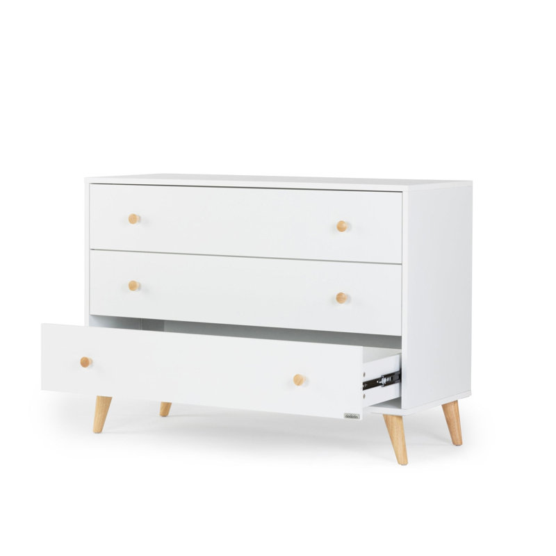 Austin 3- Drawer Dresser, White/Natural