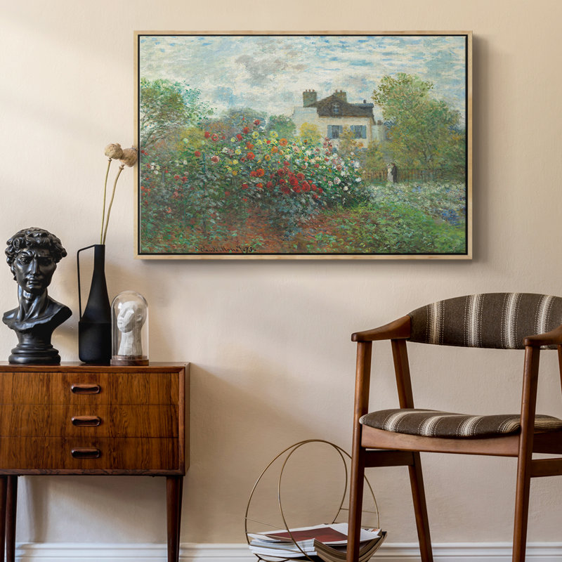 Paysage rétro - C III, Toile avec cadre flottant noir, H 27 po x l 41 po x P 2 po
