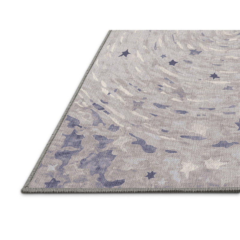 Machine Washable Gray Area Rug, Rectangle 2' x 3'