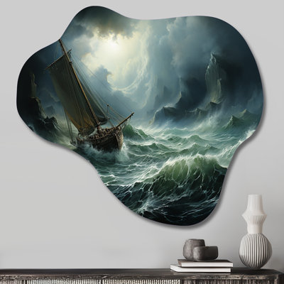 Stormy Seas Beauty III - Asymmetrical Storms Metal Art, Cloud Metal Wall Sculpture Print