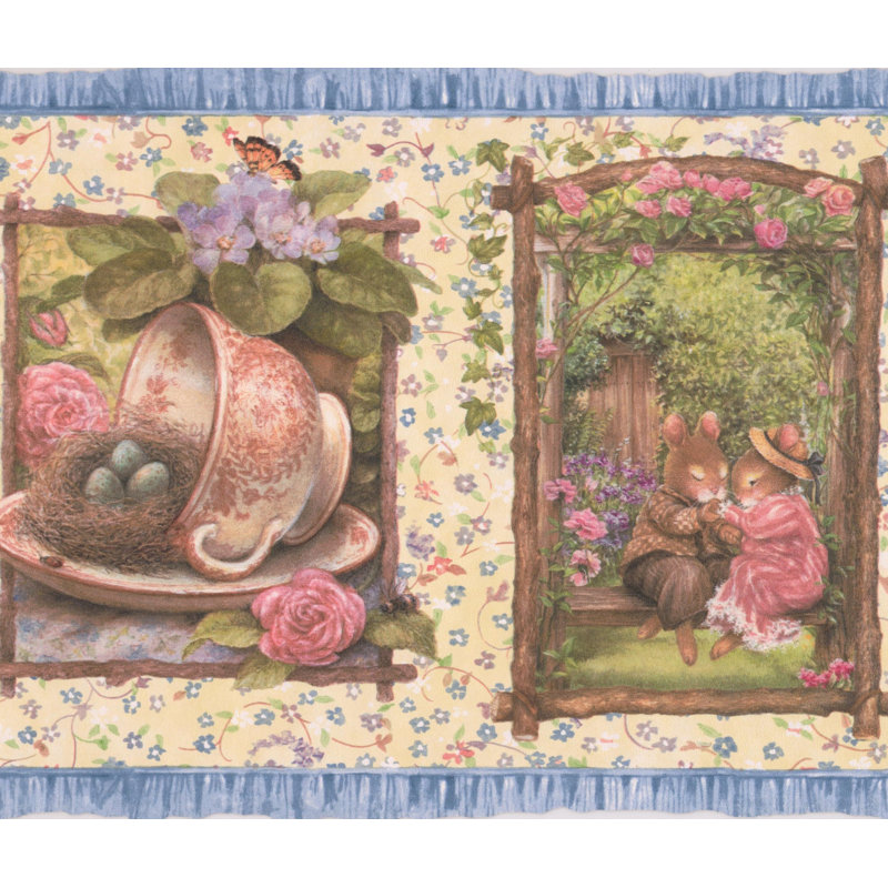 Bordure de papier peint abstrait Modoli Teacups