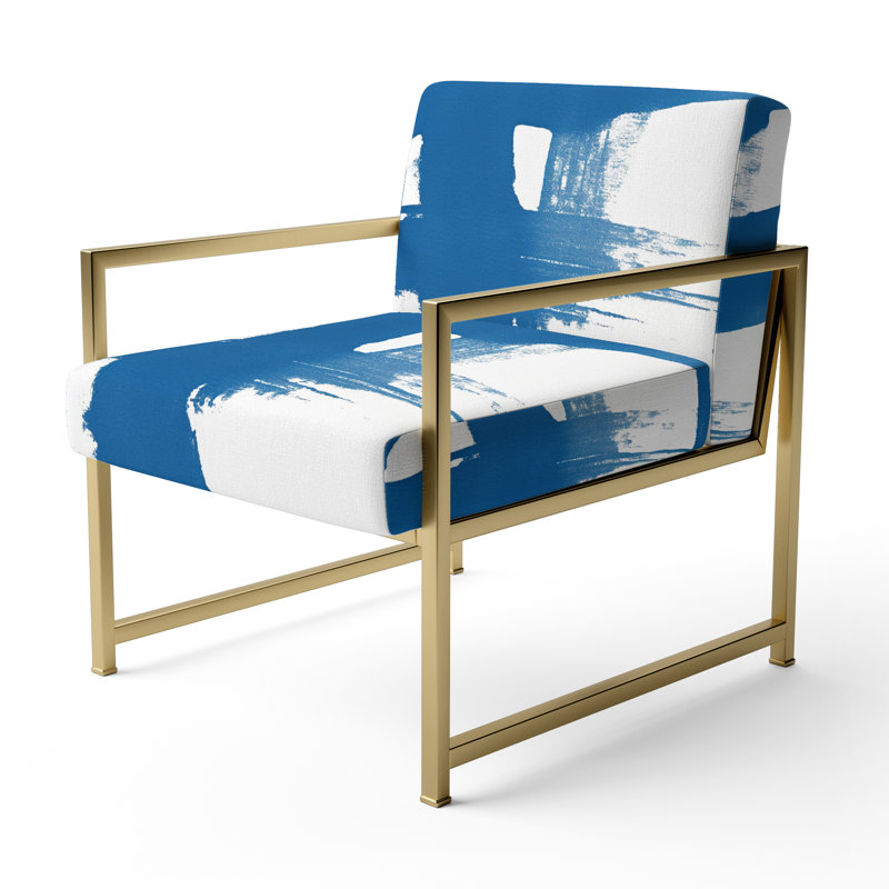 Tomalin Crossing Paths I - Fauteuil d'appoint rembourré moderne, Doré