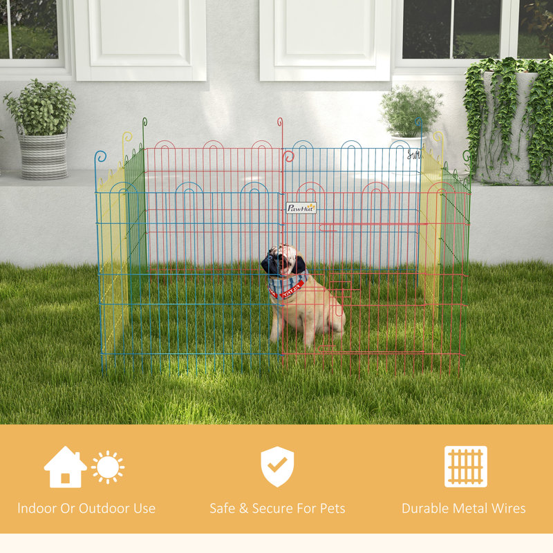 60cm H Panel Metal Pet Barrier With Door