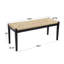Banc en bois massif de 44,5 po de style ferme et en ruppie maritime naturelle-116467644