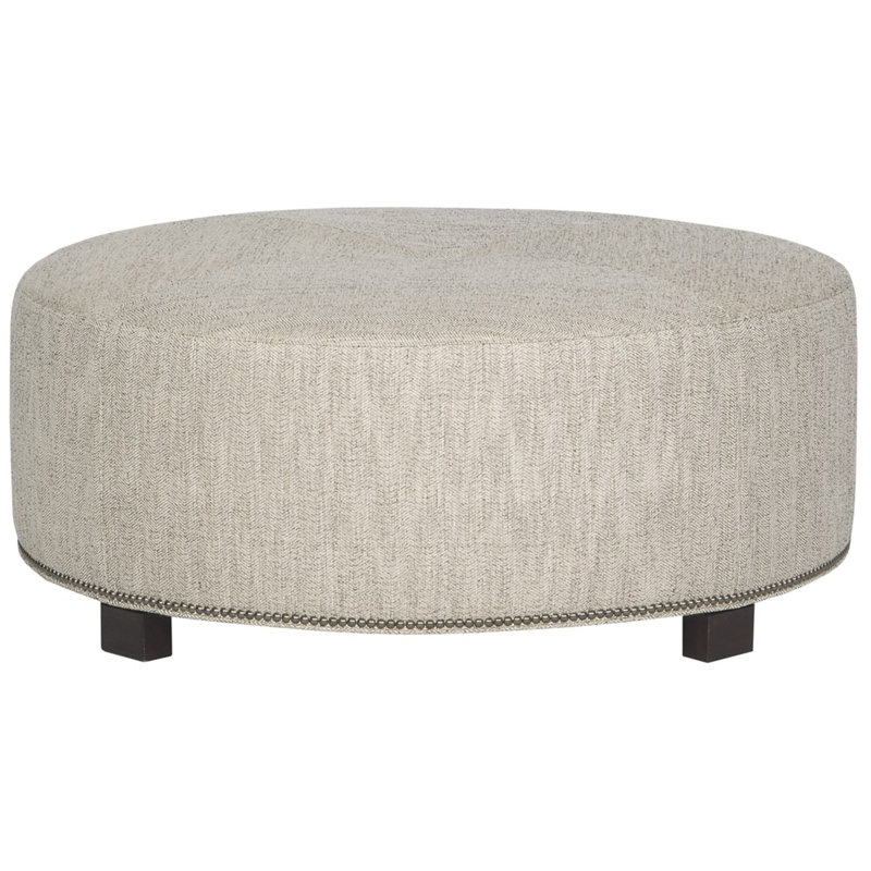 Bennett Round Ottoman, Navada Mushroom, Hampton