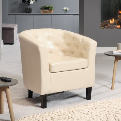 Camerino Faux Leather Barrel Chair