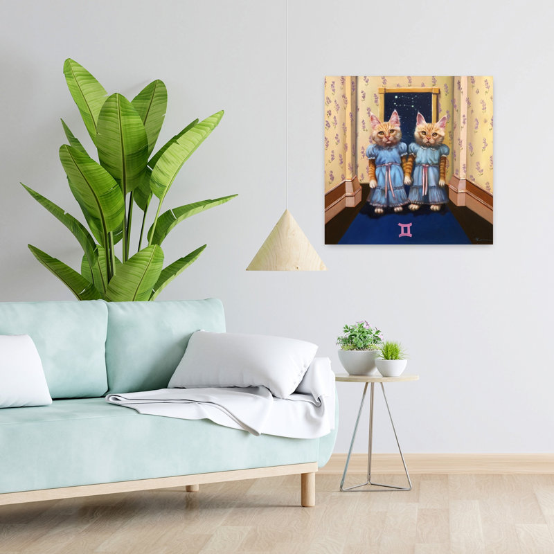 Art urbain contemporain de chat Gemini, H 24 po x l 24 po