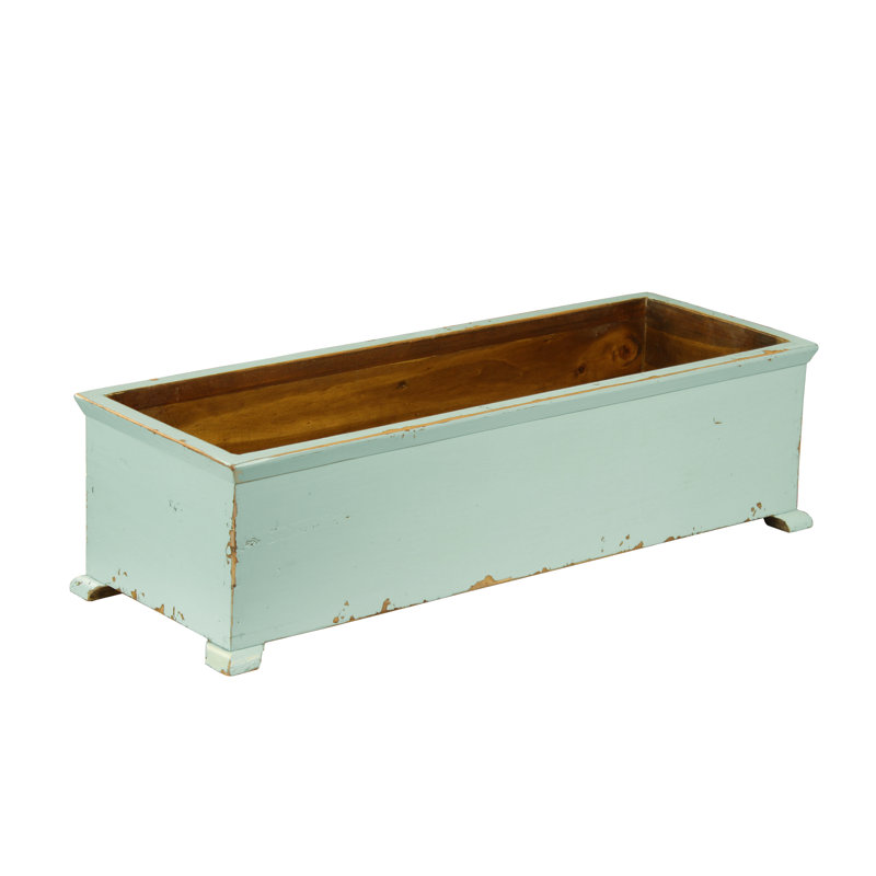 Pot à fleurs en bois Maghakia, Turquoise