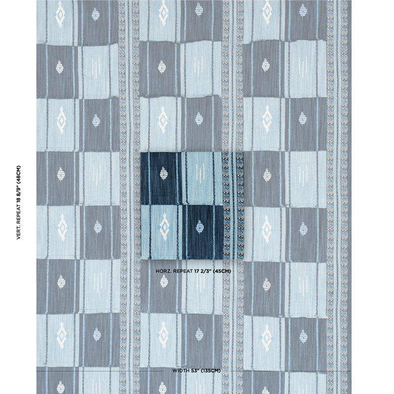 Aravali Patchwork Fabric, Denim/Indigo