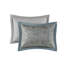 Ensemble de literie luxueux en jacquard 5 pièces, coton sarcelle, motif cachemire pour très grand lit