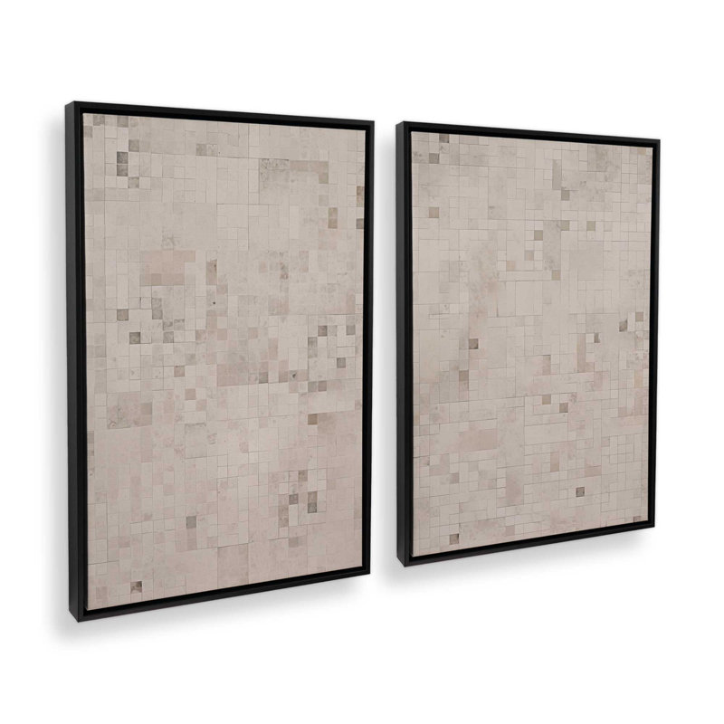 «Mosaic Matrix», ensemble de 2, reproduction sur toile, Cadre flottant noir satiné, H 36,75 po x l 24,75 po x P 1,75 po