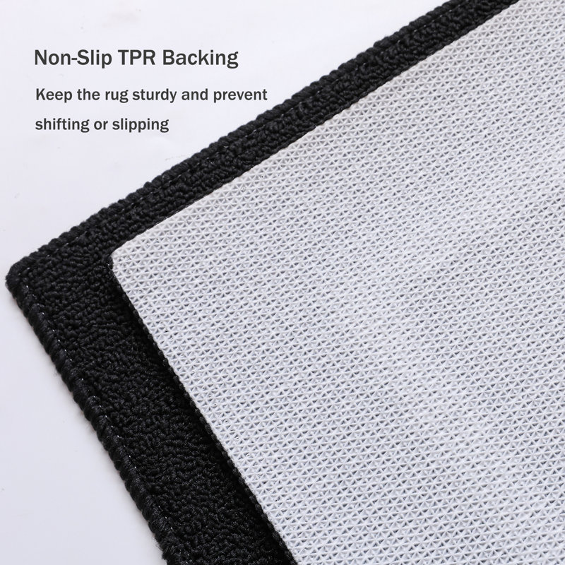 Tapis de cuisine 2 pièces antidérapant et antidérapant, Tapis de couloir 20 po x 31 po + Tapis de couloir , Noir