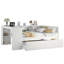 Lit de jour avec couchette, structure de lit de jour en bois avec tiroirs de rangement et tablettes latérales, lit de jour avec bureau, aucune boîte à ressorts nécessaire-685913067-685913066