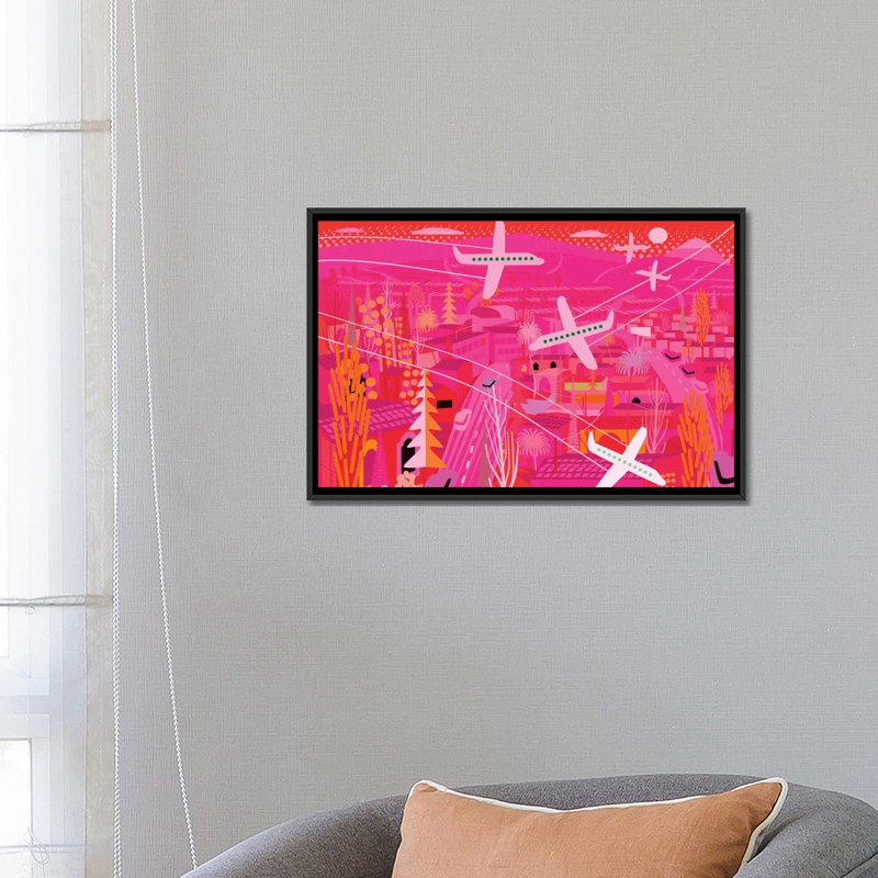 « fire on los angeles », impression sur toile, H 18 po x l 26 po x P 1,5 po, Toile encadrée noire, Pas de tapis