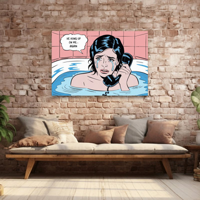 «Crying In Bathaign», reproduction d'art rétro rétro