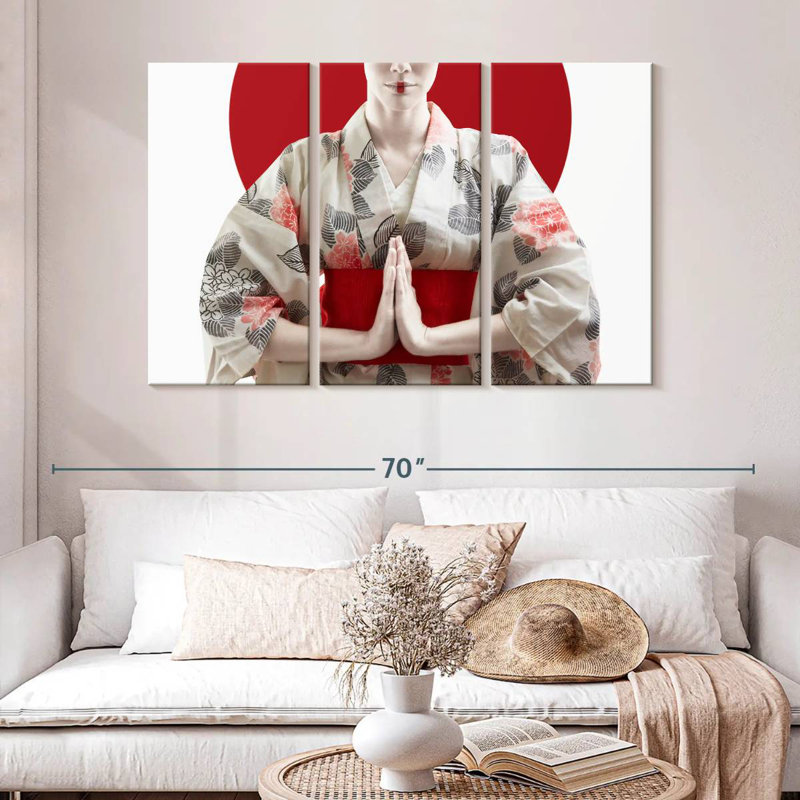 Leisha Kimono Clad Geisha, H 32 po x l 50 po