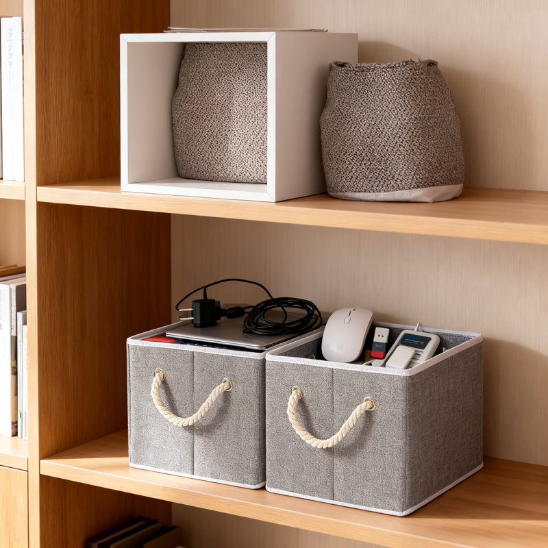 Foldable Fabric Storage Bins , Collapsible Closet Organizers With Handles For Shelves, Clothes, And Home Organization