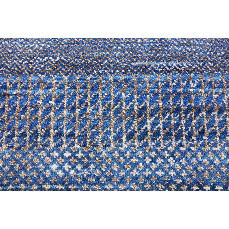 Hand Woven Wool Geometric Area Rug, Rectangle 8' x 10'2"