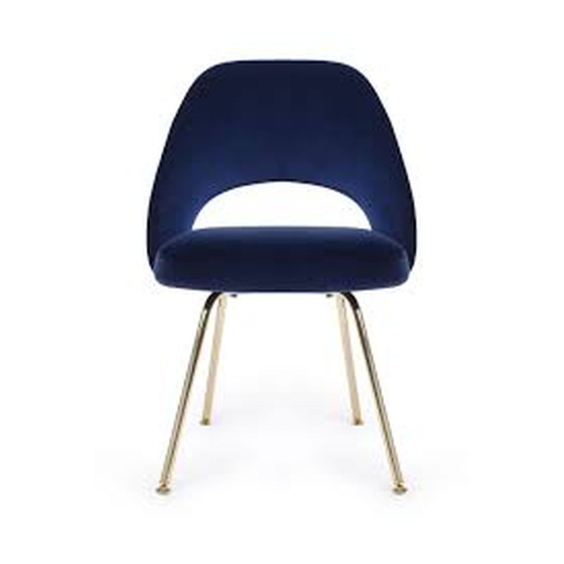 Chaise d'appoint rembourrée Melissa, Bleu marine
