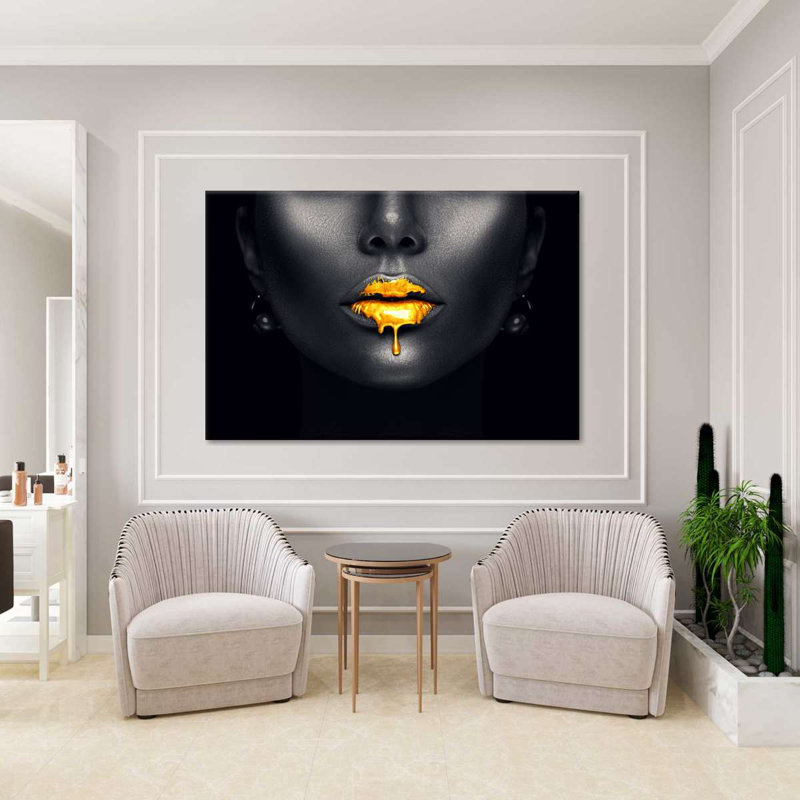 «Dripping Lips On», reproduction sur toile, H 24 po x l 36 po x P 1,25 po