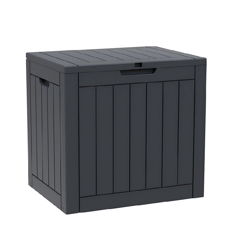 120L Lockable Waterproof Resin Outdoor Storage Box, Black