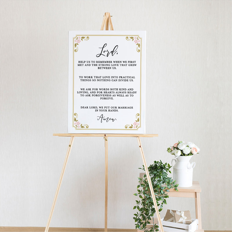 «Wedding Prayer Swirl Floral», reproduction d'art textuel sur toile sans cadre