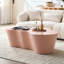 Table basse de 50 pouces en fibre de verre rose, style Mid-Century moderne, sans assemblage, durable et facile à nettoyer, esthétique de surface
