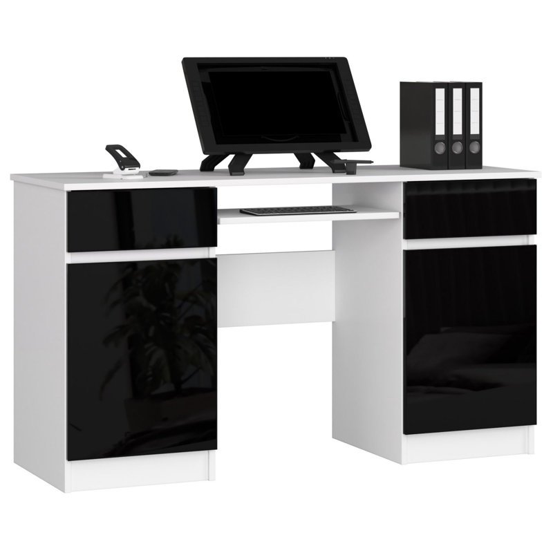 Eldrige Computer Desk, Black Gloss