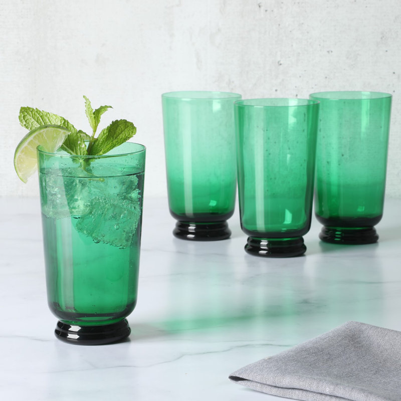 Ensemble de verres à whisky 4 pièces 18 onces Martha Stewart Crispa - vert jade