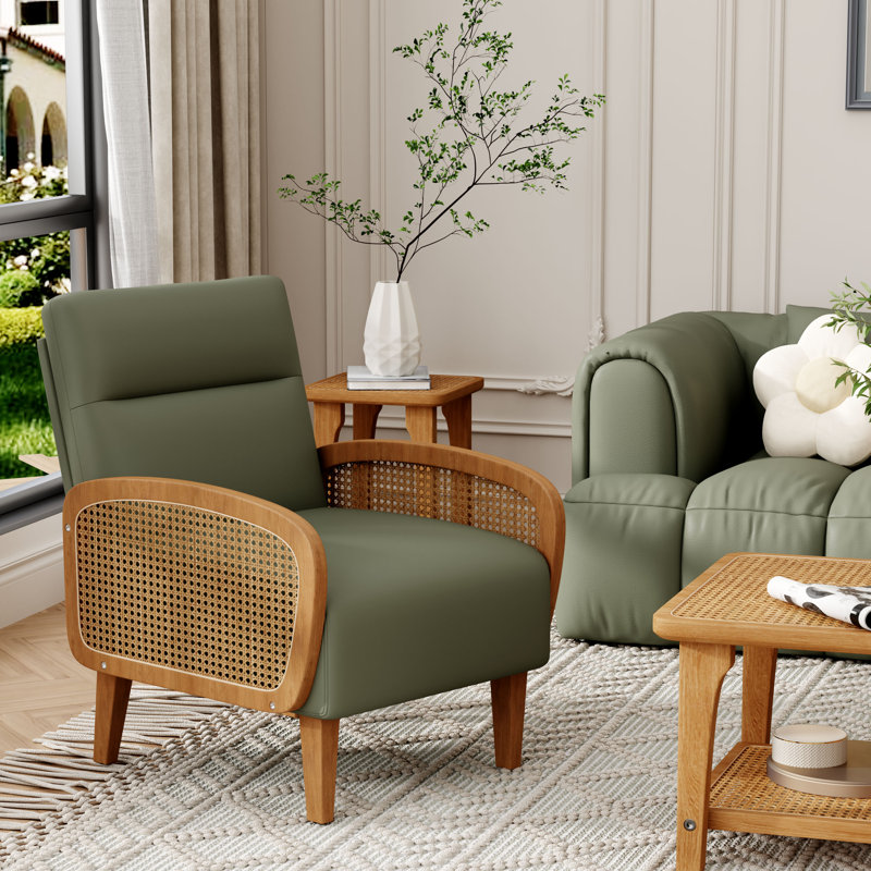 Upholstered Accent Chair, Green