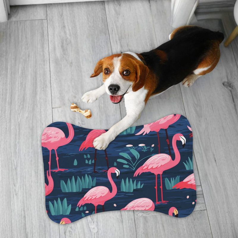 Dark Flamingo - Bone Shape Feeding Mat