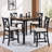 Chicraft Modern 5-Piece Dining Table Set with Solid Wood Frame and Waterproof Top-120147043-120147042-120147045